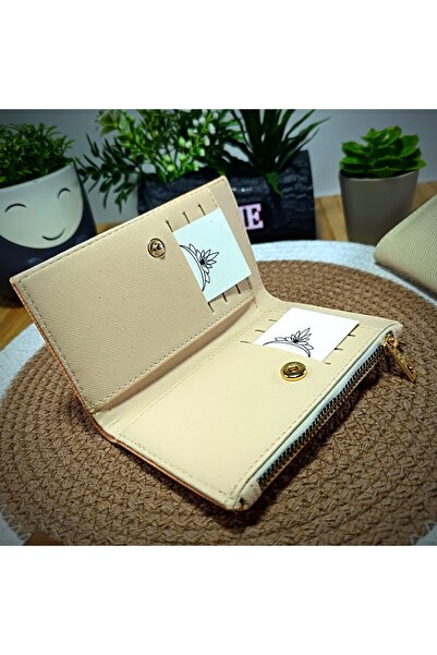 R SHOP Kot Desenli Zarif Şık Kadın Genç Kız Çocuk Günlük Cüzdan