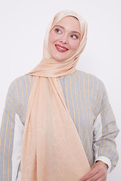 Levidor Yavruağzı Rod Pattern Jacquard Janjan Shawl