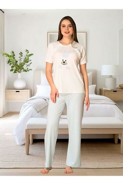 Effortt Set de pijamale pentru maternitate Venera Baby 3 piese cu detaliu iepure