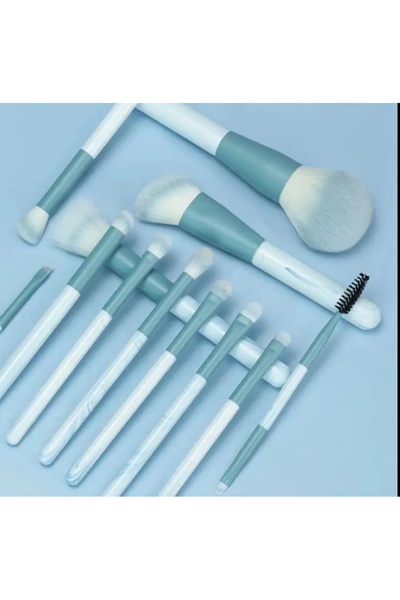 gaman Набір з 12 м'яких пензликів для макіяжу в синій коробці для сумки - набір пензликів для макіяжу очей та обличчя