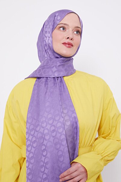 Levidor Πασμίνα Janjan με μοτίβο λιλά δαχτυλιδιού Jacquard