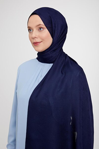 Levidor Koyu Lacivert Hologram Desen Jakarlı Janjan Şal