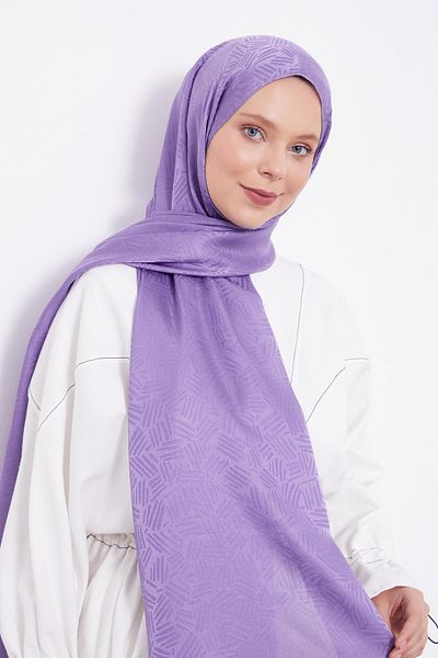 Levidor Purple Stick Pattern Jacquard Janjan Shawl