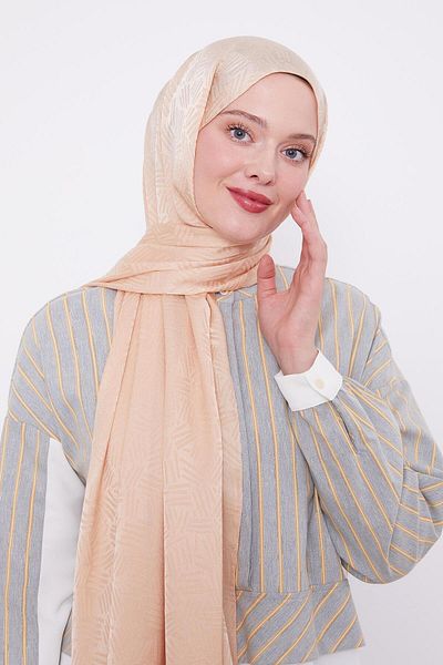 Levidor Yavruağzı Rod Pattern Jacquard Janjan Shawl