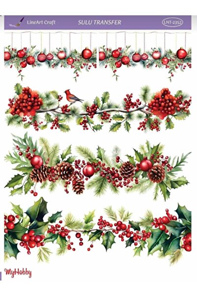 LİNEART Lineart Yeni Yıl Yılbaşı Sulu Transfer No:LNT2352 25x35cm