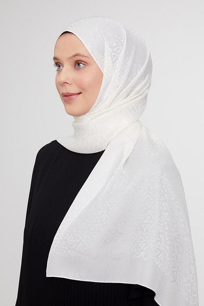Levidor Şal Janjan Jacquard cu model triunghi crem