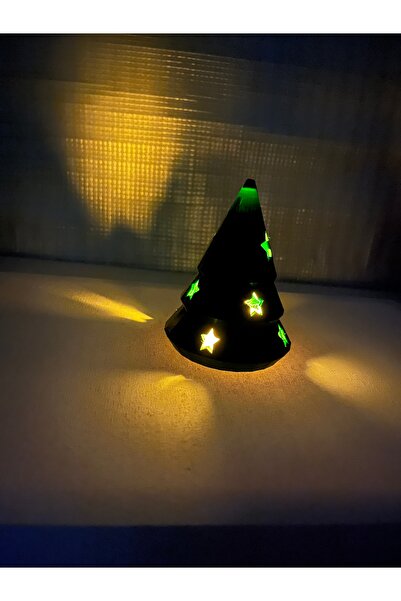 KSTECH Led Mum Işıklı Yılbaşı Noel Çam Ağacı Masa Süsü, Dekoratif Obje, Yılba...