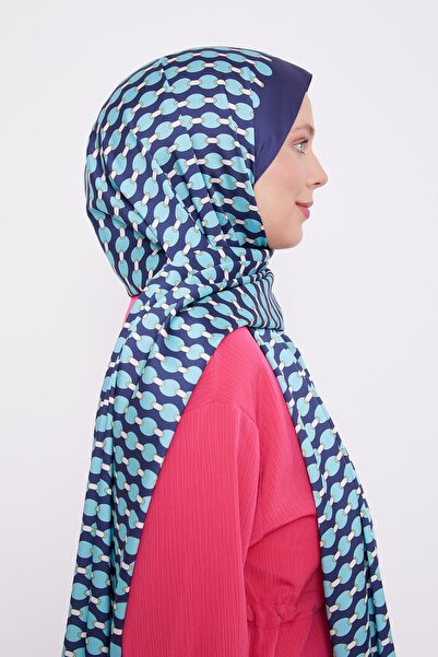 Levidor Navy Blue Ellipse Pattern Angel Shawl