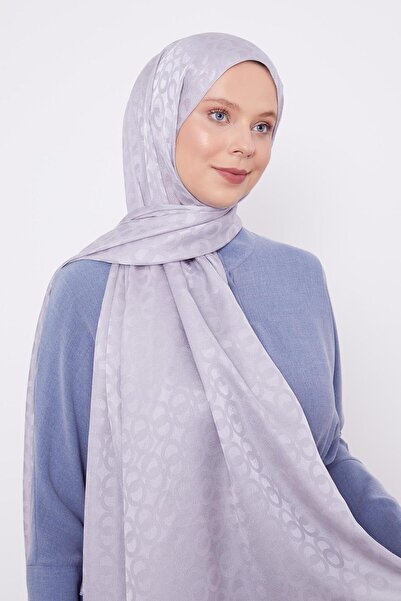 Levidor Gümüş Halka Desen Jakarlı Janjan şal