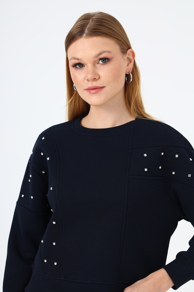 NATUFIAN STORE Жіночий світшот з каменем, 3 нитки