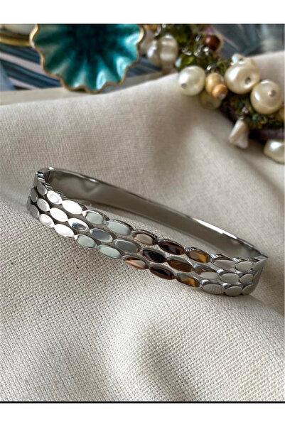 Generic Brand Silver Detailed Steel Handcuff Bracelet for Women