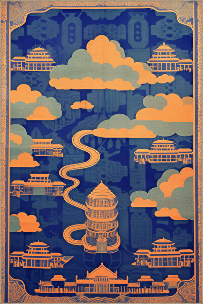 Rugs Modern Halı سجادة ديدو 2 المزخرفة بنمط السحاب الأزرق ذات الطابع العرقي ا...