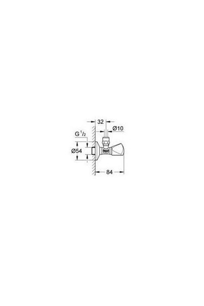 Grohe Intermediate Faucet 1/2" Inlet, 3/8 Outlet - Intermediate Faucet 22939000