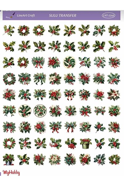 LİNEART Lineart Yeni Yıl Yılbaşı Sulu Transfer No:LNT2346 25x35cm