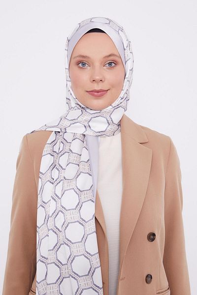 Levidor Şal înger cu model hexagonal argintiu