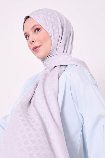 Levidor Şal jacquard albastru cu model diamant argintiu
