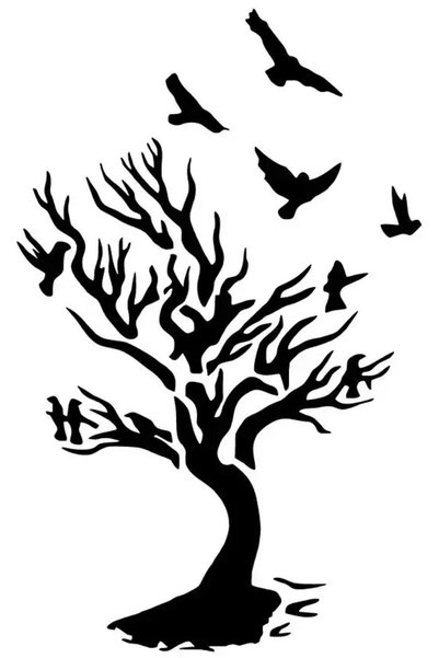 Generic Brand Dried Tree Sticker Auto Engine Laptop Wall Foil Sticker 40 X 64 cm