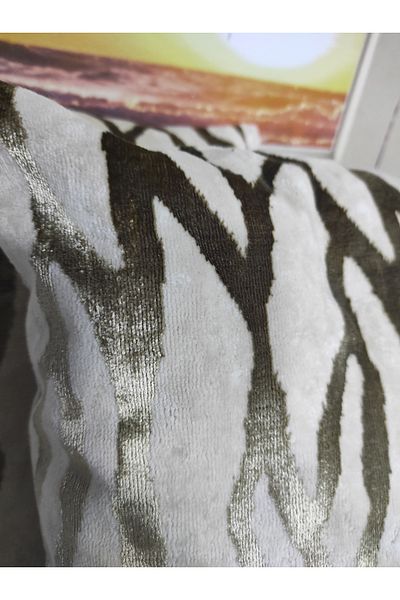 Evcimenhome 2Pcs Thick Velvet Throw Pillow Case 43Cmx43Cm Dmr Color: Cream-Gold