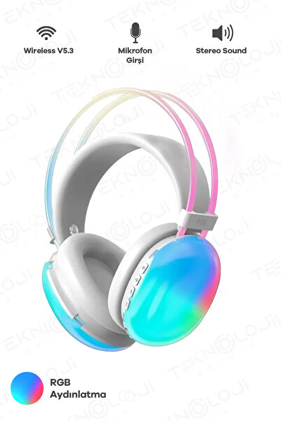 Teknoloji Gelsin Kablosuz Oyuncu Kulaklığı 7.1 Full Rgb Işıklı Stereo Profesy...