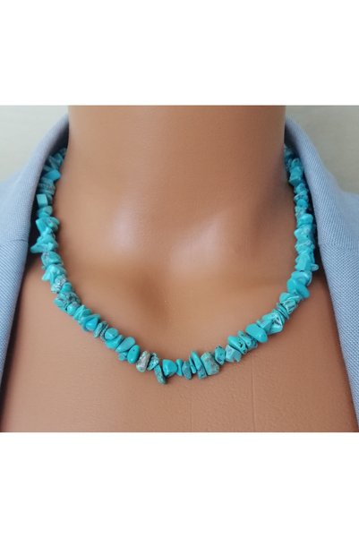 LemaStone Turquoise Broken Natural Stone Necklace