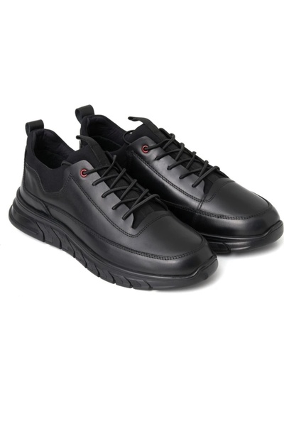 MARCOMEN ERKEK SİYAH HAKİKİ DERİ CASUAL  AYAKKABI