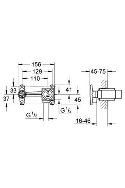 Grohe Built-in Inner Body for Wall Sink Faucet -23200000