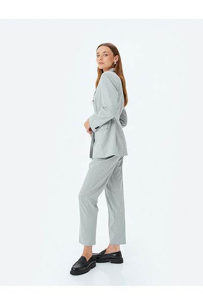 Koton Pantaloni slim fit din țesătură țigară cu buzunare