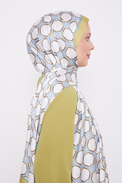 Levidor Oil Green Hexagon Pattern Angel Shawl