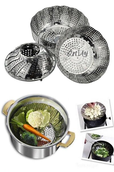 QNİAY سلة طهي الخضروات بالبخار قابلة للطي، سلة طهي بالبخار عالية الجودة