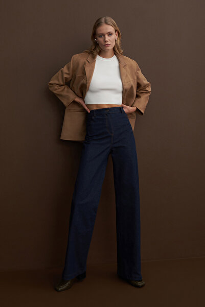 Mathilda Store Limited Edition Denim Görünümlü Palazzo Pantolon