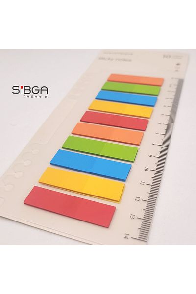 sibga tasarım Transparent Colored Post-It Note Paper - 200 Sheets Bookmark Sticker