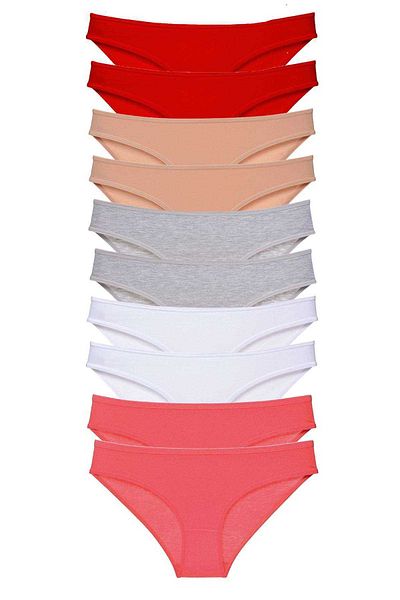 Easy Tedarik 10 Pieces Super Eco Set Lycra Women's Slip Panties 507