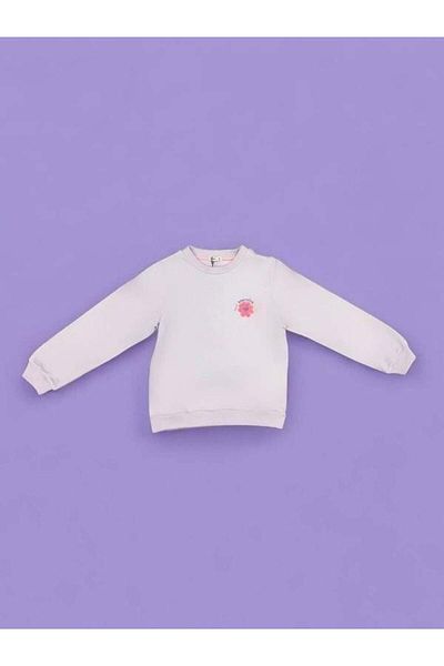 Zekids Girl's Floral Patterned Cotton Sweatshirt