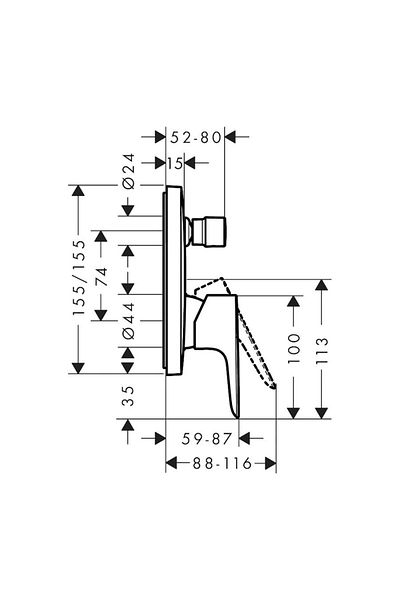 Hansgrohe Matte Bronze Single Arm Talis E Bathroom Faucet - 71745140
