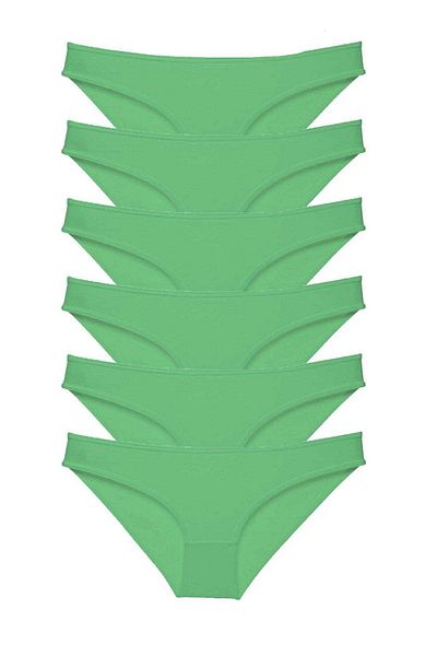 Easy Tedarik 6 Pieces Super Eco Set Lycra Women's Slip Panties Green