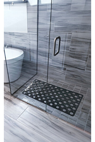 Tropikhome Banyo Paspası Gri Silikon Kaymaz Vakumlu Duş Paspası