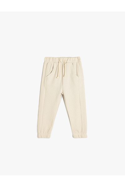 Koton Cotton Laced Waist Jogger Trousers