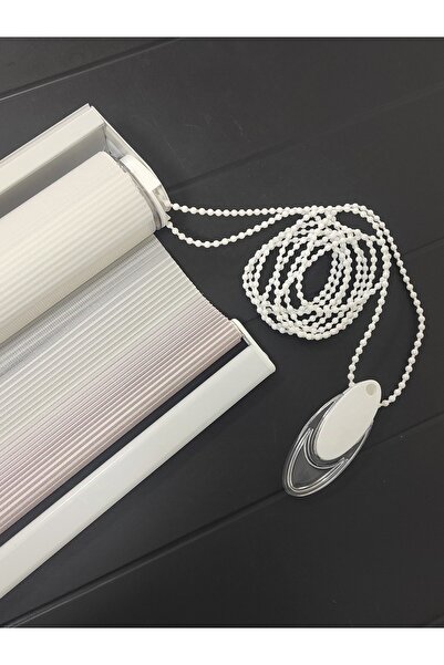 intor Mor - Beyaz Geçişli Zebra Perde 10069 V-04