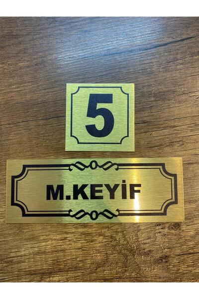 Outdoor One Kapı İsimliği Klasik Ev Dış Kapı İsimliği Çelik Kapı İsimliği Gold0014