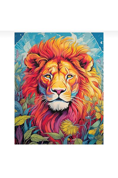 OZN AKSESUAR 27X33 cm Lion Pattern 5D Diamond Stone Embroidered Kit