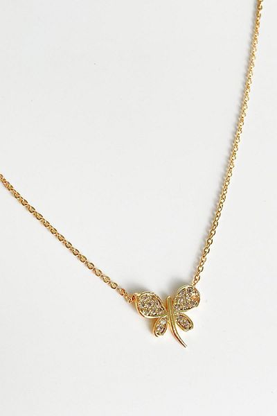 Modex Gold Color Zircon Stone Butterfly Necklace