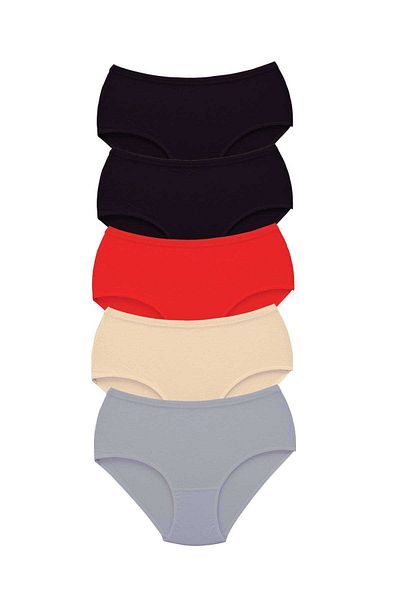 Easy Tedarik 5 Pieces Tutku Women's High Waist Bato Thick Rubber Panties S12