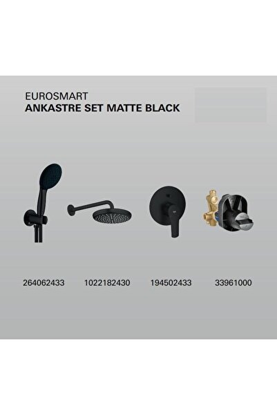 Grohe Eurosmart Ankastre Set Mat Siyah - 194502433SET