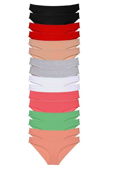 Easy Tedarik 16 Pieces Super Eco Set Lycra Women's Slip Panties 8 Colors