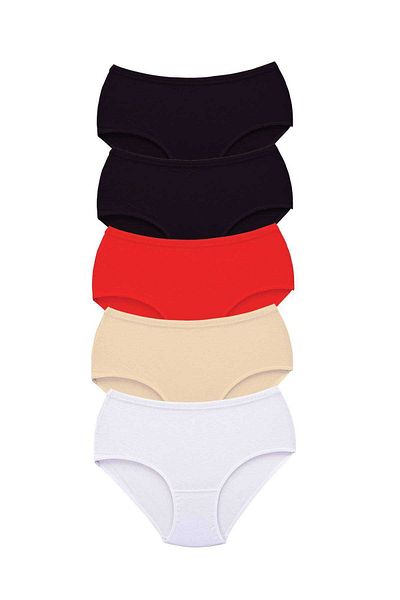 Easy Tedarik 5 Pieces Tutku Women's High Waist Bato Thick Rubber Panties S13