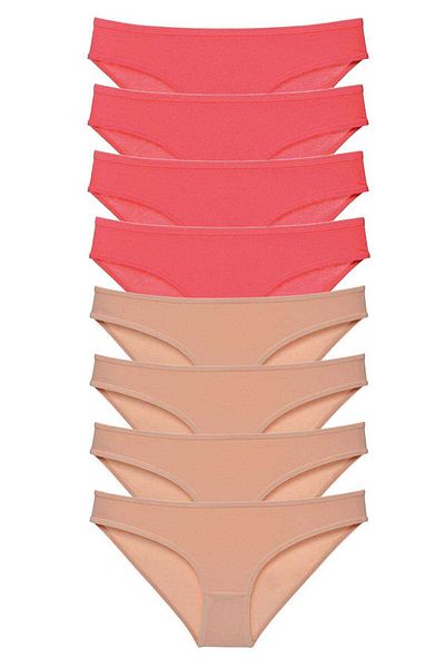 Easy Tedarik 8 Pieces Super Eco Set Lycra Women's Slip Panties Fuchsia Skin