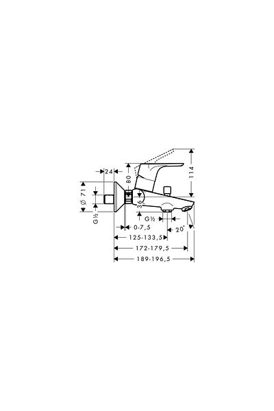 Hansgrohe Focus E2 Single Arm Bathroom - Dn15 Applique Faucet