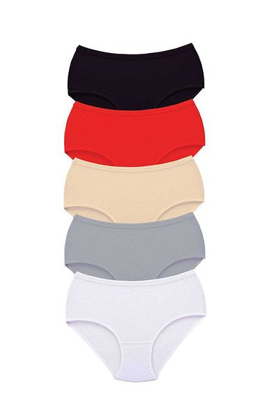 Easy Tedarik 5 Pieces Tutku Women's High Waist Bato Thick Rubber Panties S1