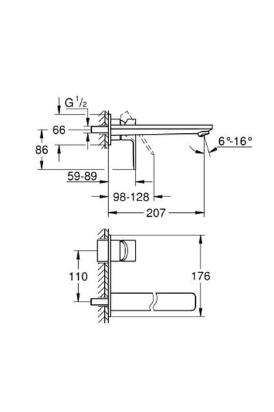Grohe Lineare Two Holes Sink Faucet L-Size - 23444Al1