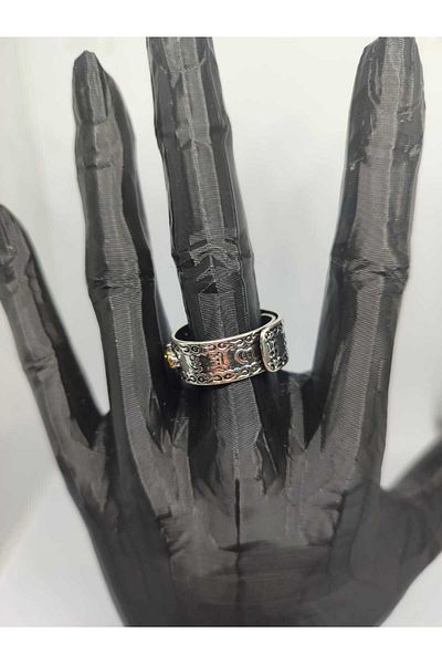 Store Vintage Elephant Detailed Adjustable Ring